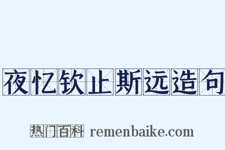 夜忆钦止斯远造句是什么意思的图片